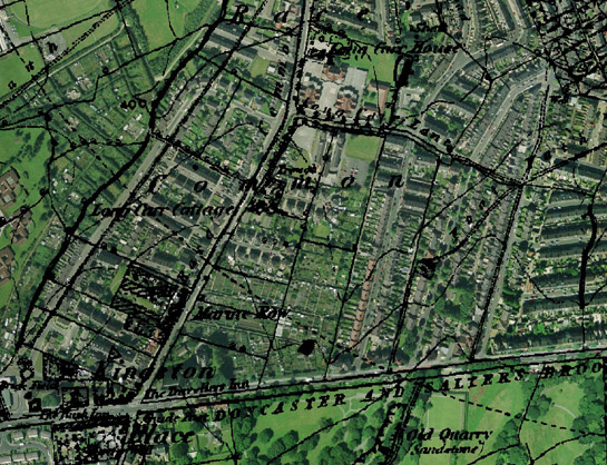 Figure 6: Surveyed Enclosure of Race Common is still clearly shown in the layout of the terraced housing