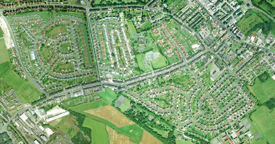 Figure 1: The south west suburbs of Wombwell showing complex geometric forms