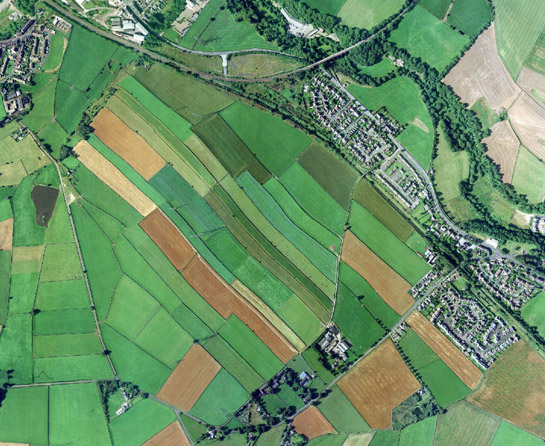 Roughbirchworth enclosed strip fields showing a characteristic reverse s shape.