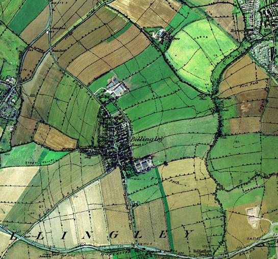 Figure 2: Billingley village and surrounding strip enclosures