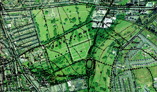 Figure 1: Barnsley cemetery - established on part of the 18th century surveyed enclosure of Pinder Oaks Common and on part of the common enclosed by the 1779 Barnsley Parliamentary Award.