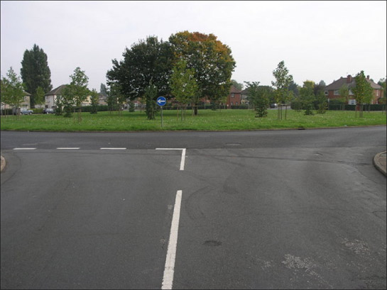 Figure 2: Open spaces typically double as roundabouts in the inter-war estates characteristic of this zone, as here at Wheatley Park, Doncaster