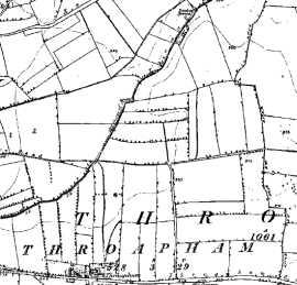 Figure 2: These extracts show how post-medieval strip enclosures depicted in 1854 (left) have been removed by 2003 (right), resulting in units of a similar scale to the earlier medieval land enclosure pattern.