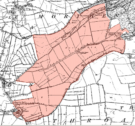 Figure 2: The regular fields within the ‘Slade Hooton Surveyed Fields and Laughton East Field’ character area, of former open fields enclosed by the 1771 Laughton en le Morthen and Slade Hooton Enclosure Award, contrast with the more vernacular piecemeal strip enclosures of earlier private arrangements nearby
