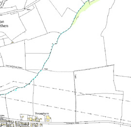 Figure 2:  These extracts show how post-medieval strip enclosures depicted in 1854 (left) have been removed by 2003 (right), resulting in units of a similar scale to the earlier medieval land enclosure pattern.