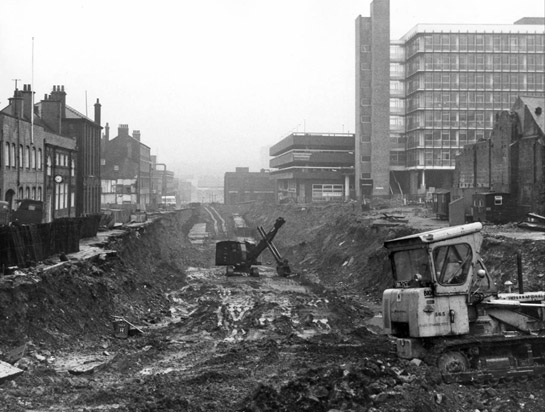 Figure 6: Construction work on Arundel Gate 1967 © SCC